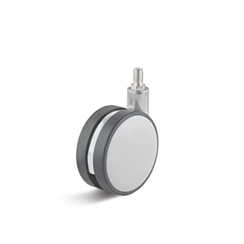 Apparatus wheels Office roller Double castor Plastic Threaded pin M10x15 mm Ø 80 mm