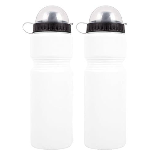 2x Bicycle Gear Plastic Drinking Bottle 750 ml White