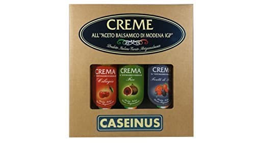 Box 3 Balsamic Vinegar Creams exclusively made with Modena Balsamic Vinegar PGI - 3 Flavours: Wild Berries/Fig/Cherry (Box 3 Creme di Aceto Balsamico di Modena IGP alla Frutta CASEINUS) - 3x5.28 Oz. (3x150ml)