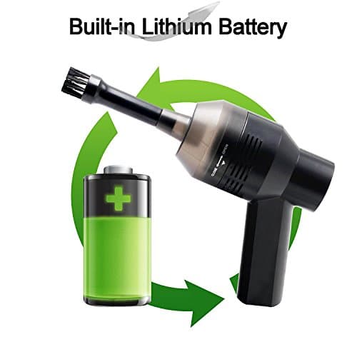 USB Charge Mini Vacuum Cleaner Desktop Dust Cleaner Collection Tool With Brush For Cleaning Keyboard Dust,Bread Crumbs,Paper Scrap,Eraser Crumbs,Cigarette Ash,Car Device - Black