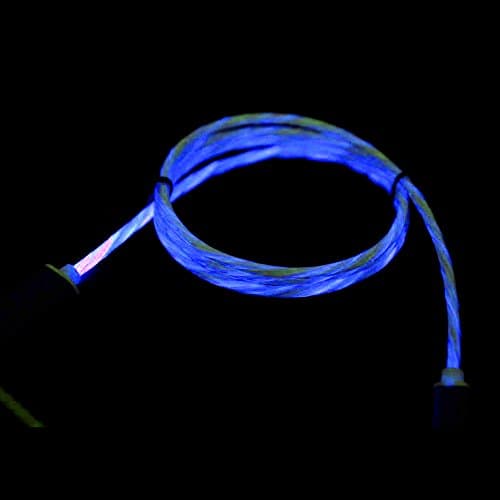 LED USB Sync Charge Cable 1M Flowing Light Color Change 8 Pin Fast Charge Cords for iPhone 7/7 Plus/6s/6s Plus/6/6 Plus/5s/5c/5/iPad/iPod (white-iphone)