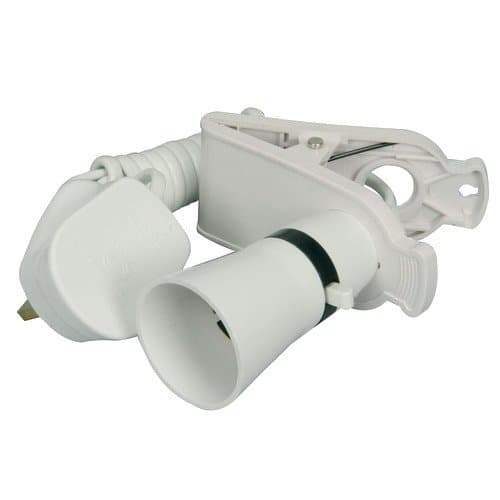 Clip-on Lamp Holder with Extension Lead