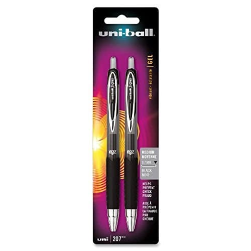 Uni-Ball - Gel Pen - Retractable - Refillable - 7mm Point - 2 Pack Black Ink