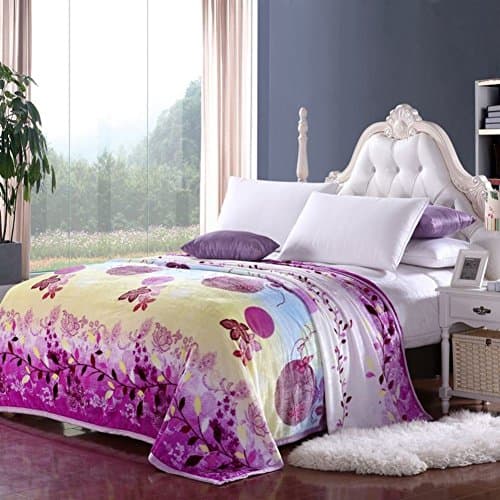 Korean Style flowers/Floral Keep Warm Thickened Polyester Blankets-D 180x200cm(71x79inch)