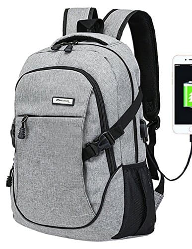 Laptop Backpack for Men Women Back Pack Waterproof College Computer daypacks teenagers's Travel bagpacks with External USB Charging Port & Built-in USB Charging Cable Business Backpacks