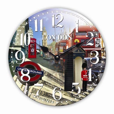 WALL CLOCK DESIGN LONDON UNDERGROUND KITCHEN CLOCK ROUND SHAPE 33CM DIAMETER MODERN NEW - Tinas Collection - the different design