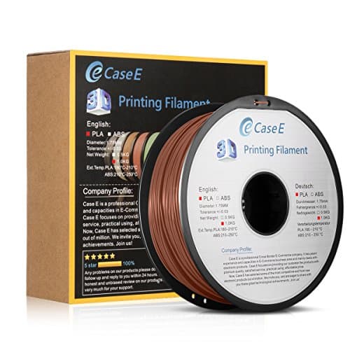Case E PLA 1Kg 3D Filament for Printer and Pens, 1.75mm Diameter, Dimensional Accuracy +/- 0.03 mm，Multiple Colour for Choose (Coffee)