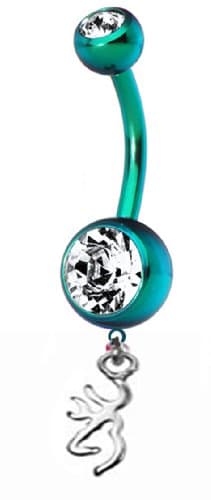 Browning PREMIUM Green Titanium Anodized Sexy Belly Button Ring