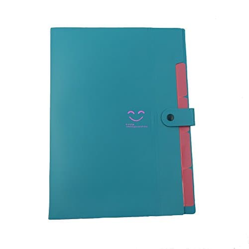 Creative multi-layer A4 PP color Printing Folder File bag Organ bag Briefcase A4 Expanding File Folder Plastic Pocket Folder (dark green)