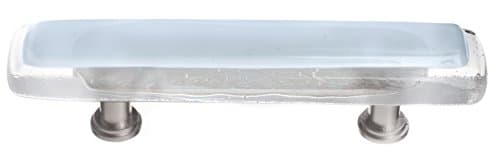 Sietto P-706-SN Reflective Pull with Satin Nickel Base, Soft Blue