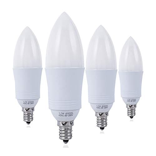 YRLighting E12 LED Bulbs, 100 Watt Equivalent LED Candelabra Bulb, 12 Watt Candle Base LED Chandelier Light Bulbs, Daylight White 6000K LED Lamp Bulbs, 1200 Lumen, 4 Pack