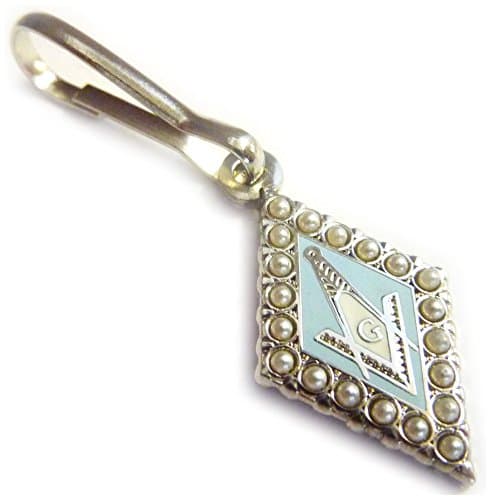 SQUARE AND COMPASS PEARL Masonic Freemasonry Backpack Jacket ZIPPER PULL CLIP