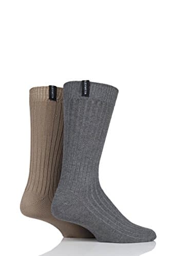 Glenmuir Men E5100 Lightweight Ribbed Bamboo Boot Socks Pack of 2