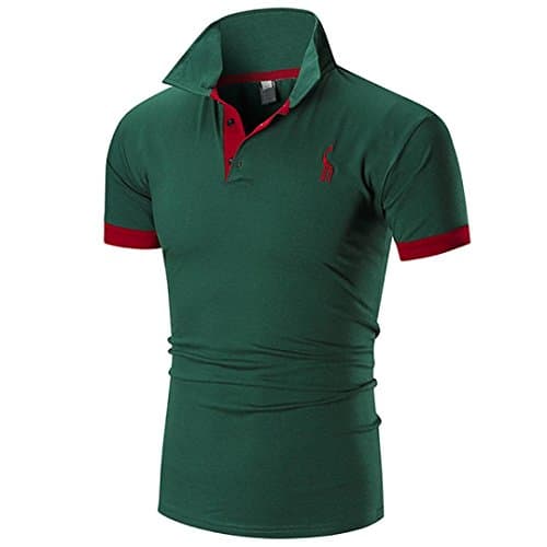 Summer Men Short Sleeve ☀Kstare Men's Classic Solid Soft Stretch Short Sleeves Polo T-Shirt