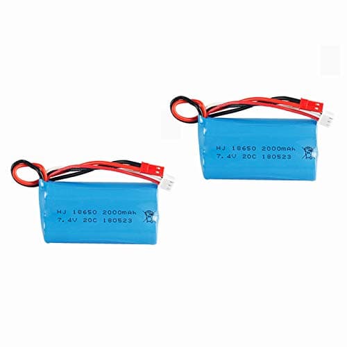 2 pcs 7.4V 2000Mah JST Plug li-on Battery for Syma 9101 9053 Wltoys Wl912 12428 etc