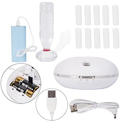 Cool Mist Personal Mini Humidifier [White - UFO Edition] USB or AA Operated [10 Filters INCLUDED]Portable Travel Humidifying Device for use with Water Bottles