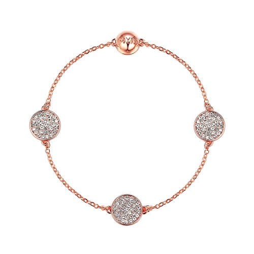 MYJS Affinity Pave Disc Interlinking Bracelet with Clear Crystals Rose GP
