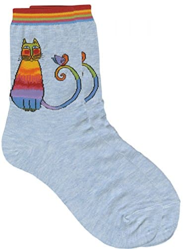 Cat Socks - Laurel Burch - Kit Kat - Chambray - Women's Sock Size 9-11