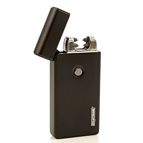 70% off end soon, Hurry, Best Double Arc USB Black Electric Rechargeable Arc Lighter, Enji Prime, spark At The Push Of a Button, Flameless, Windproof, Eco Friendly &amp; Energy Saving