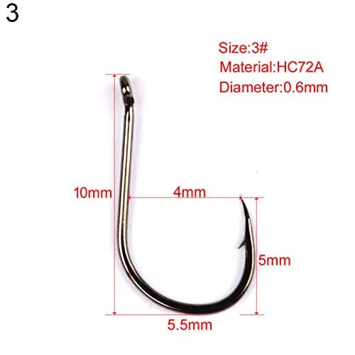 RIsxffp 200Pcs Durable Fishing Hooks Strong Carbon Steel Sharp Single Fish Fishing Hooks Bait Tackle Tool