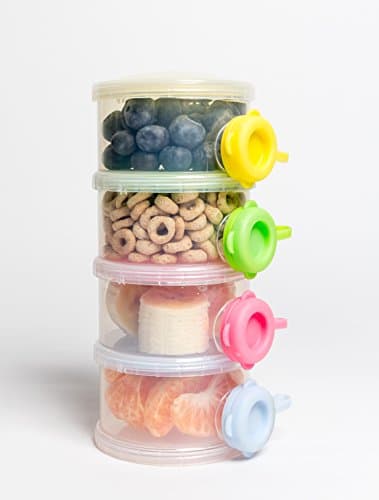 OceanBaby 4 Twist Lock Stackable Container Non Spill Protein Powder Formula Dispenser - 1 Pack