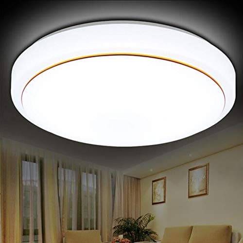 LED Ceiling Light Modern Round Daylight Fitting Lamp Natural White Lighting 12/18/24W for Kitchen, Bedroom, Hallway, Living Room(Silver Edge-18W)