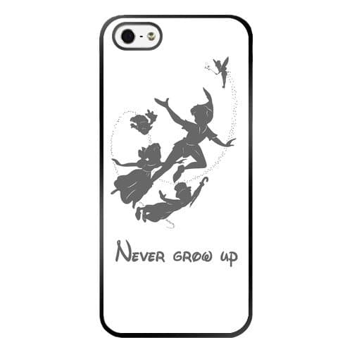 5s Case,iPhone 5 Case,Peter Pan Quotes Never grow up Black Soft Rubber TPU iPhone 5 Scratch-Resistant Protective Case