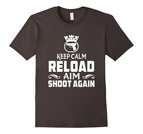 Men's Keep Calm - Reload, Aim, Shoot Again t-Shirt Medium Asphalt