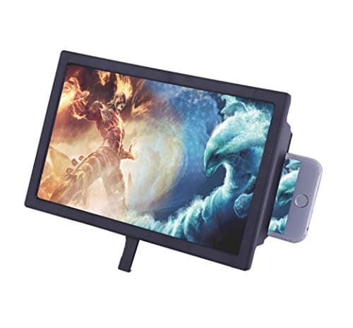 Raptas Universal Portable 3D Screen Magnifier Video Big Screen with Foldable Box Enlarger Stand and Eyes Protection for Xiaomi Mi, Lenovo, iPhone, Samsung, Oppo, Vivo and Other Smartphones