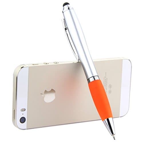 Executive Stylus + Pen for Apple Ipad, Ipad Mini, Iphone, Ipod, and Tablets,hybrid Fiber Tip Capacitive Stylus Pens for Iphone 5 4 4s, Ipod Touch, All Ipad: 1st Gen, 2, the NEW Ipad, Ipad 4th Gen with Retina Display, Ipad Mini, Samsung Galaxy Tablet and Phone Black Blue Red Green and Silver Color