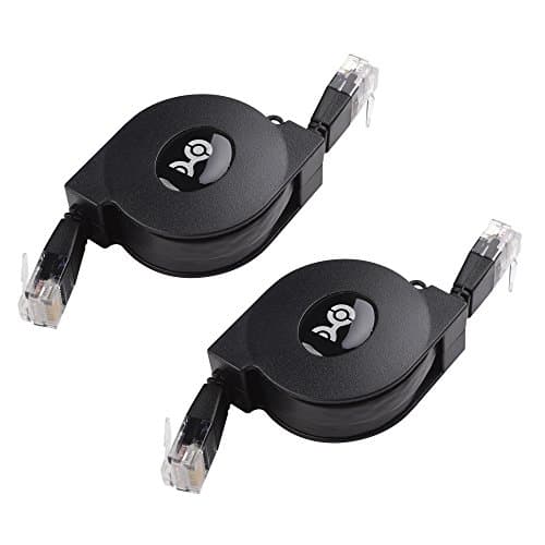 Cable Matters 2-Pack Retractable Ethernet Cable (Retractable Cat5E Cable Cat 5E Cable) Supporting 10/100/1000 Mbps gigabit Ethernet