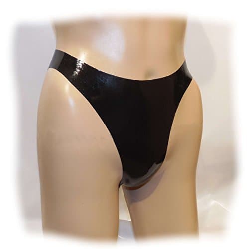 Latex Female String Black Extra Hot 0.3 mm Thick Material Size M