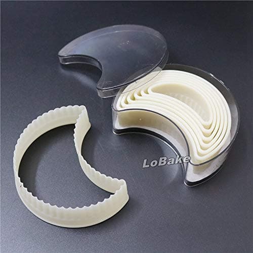 1 Set (7pcs/set) Fluted Edge Half moon shaped Nylon plastic Cookie Fondant Cake Gum Paste biscuit Mold Cutter for home Baking tools