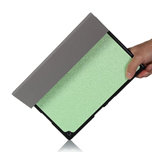 Raydes Silk Pattern Slimline Case for Sony Xperia Z2 10.1 inch Tablet - Folio Slim Hard Shell Stand Case Cover - Green