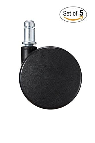 Extra Large Office Chair Caster Wheels Replacement,2.35"(60mm) Wheel Diameter,Standard Stem Size 7/16"(11mm) Compatible with Most Chairs,Heavy Duty up to 600 Lb Max Weight,Set of 5