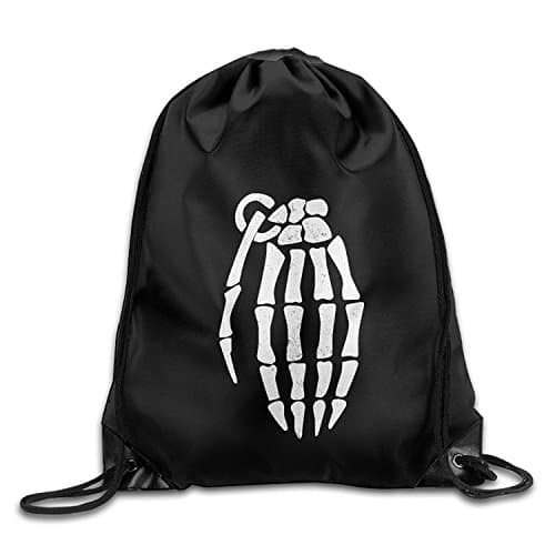 Gym Drawstring Bag Skeleton Hand Grenade Halloween Spooky Backpack Bag