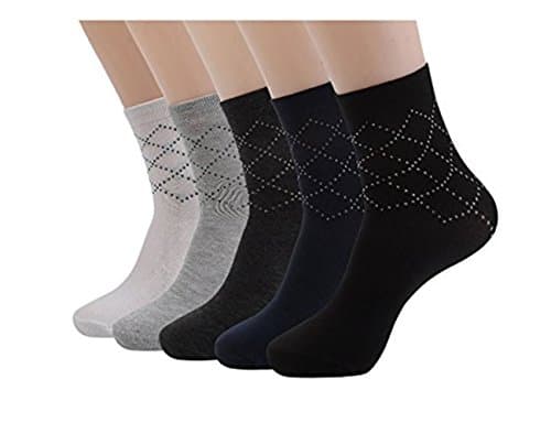 5 Pack Men's Cotton Trouser Socks (Dashed, 5 Pack)