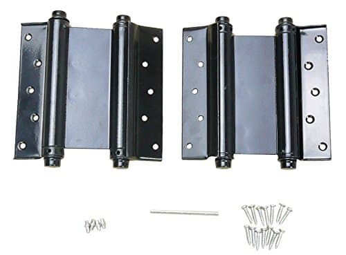(2) 6" Adjustable Double Action Spring Hinge Saloon Swing Door with Screws Black