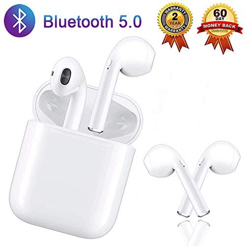 Bluetooth Headset 5.0, Wireless Earbuds, Smart Noise Reduction, IPX5 Waterproof Portable Headset, TWS Surround Stereo Earbuds, Built-in HD Microphone, for iPhone/Apple/Airpods/Android