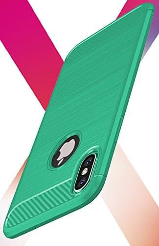 iPhone X Case / SkyBlue Tough Armor For iPhone 10 Ten Case with Extreme Heavy Duty Protection and Air Cushion Technology for Apple iPhone X. Thinest Protect Hard Case Carbon Fiber Design