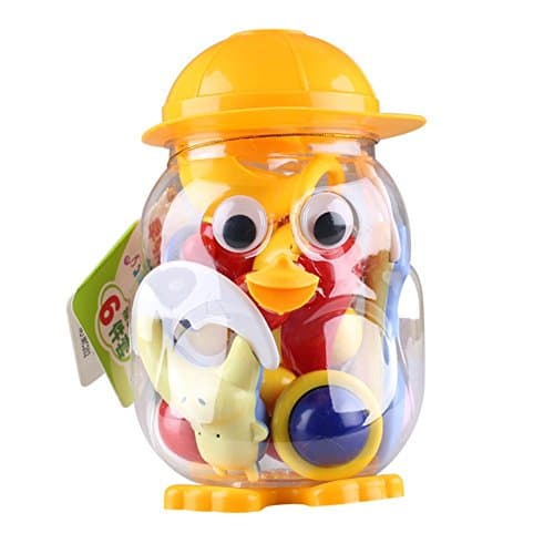 Sproutoy Baby's First Rattle and Teether Toy Gift Sets 6 Pieces with Penguin Coin Bank Fancy Toy