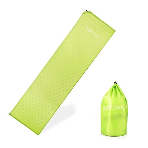 Self inflating sleeping pad lightweight - only 1.8lbs Quality foam mat premium insulation For camping hiking backpacking kids sleepovers yoga keep fit Indoor Outdoor Smallest compact foldable