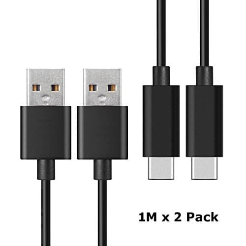 Impowely 2 pack Black USB Type C Cable, Durable USB C to USB A (Type C to Type A) Cable for Galaxy Note 7, OnePlus 3, LG G5, HTC 10, Lumia 950, New MacBook and More