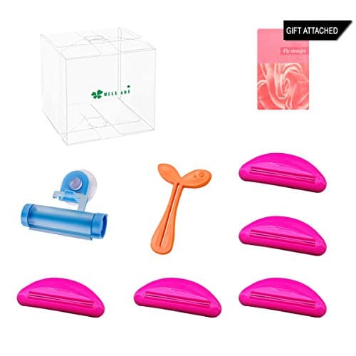 Toothpaste Tube Squeezer Dispenser - Kit (Sucker Dust-proof,Holder Rolling,Roller Key)
