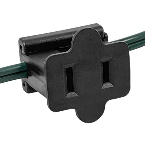 Female Black Inline Pass Through Slip Plug | SPT-1, 10 Amps, Customizable Zip Plug for Professional Christmas Lighting | 25 Pack