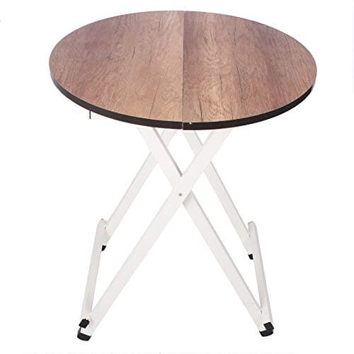 Ebee Foldable Wooden Round Table (Wood Brown)