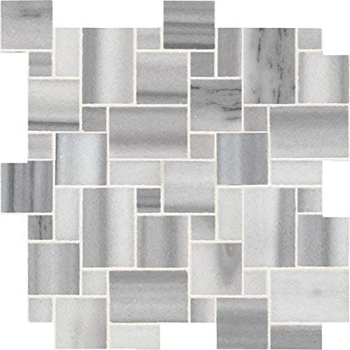 MSI Bergamo Magic Pattern Polished Marble Tile for Kitchen Backsplash, Wall Tile for Bathroom, Accent Wall Tile, and Shower Wall Tile, 11.69 in. x 11.69 in. Mesh-Mounted Mosaic Tile