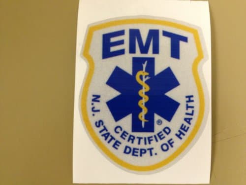 New Jersey State Certified Emt Reflective Decal