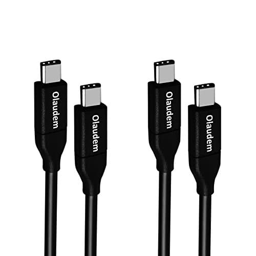 Olaudem 2-Pack USB 3.1 Gen 2 Type-C Cable- Superspeed USB-C to USB-C Cable with E-marker for Apple Macbook 2015 12"/ 2016 Mac Pro, ChromeBook, Pixel/ Pixel XL, Nexus 6P/ 5X Phone, 3.3ft, Black