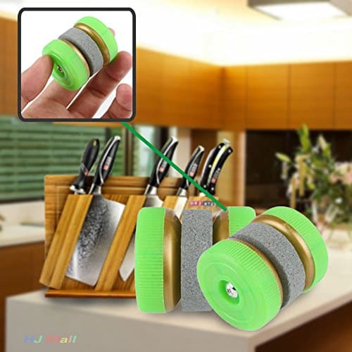 Portable Grinding Circle Kitchen Stone Abrader Two Wheels Knife Sharpener